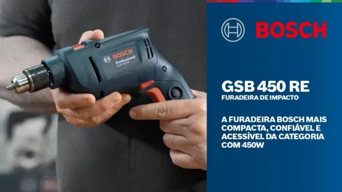Furadeira De Impacto Bosch GSB450 RE STD 450W Rms 127V