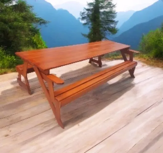 Mesa de madeira dobrável para jardim