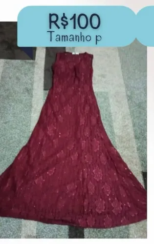 Vestido Marsala Madrinha Renda Brilho Formatura Tamanho P