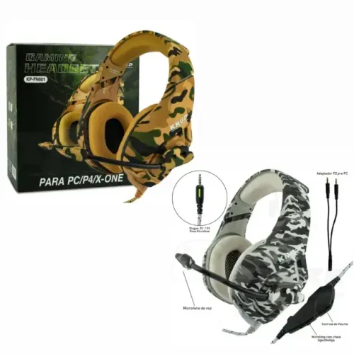 Headset Gaming KNUP KP-FN601 - Som Estéreo Imersivo, Microfone Alta Qualidade e Conforto