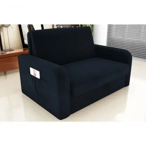 Sofá Cama 2 lugares - Preto opção 10x cartão