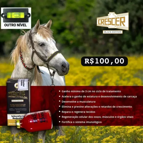 Crescer Black Edition - Crescimento para Cavalos 50ML
