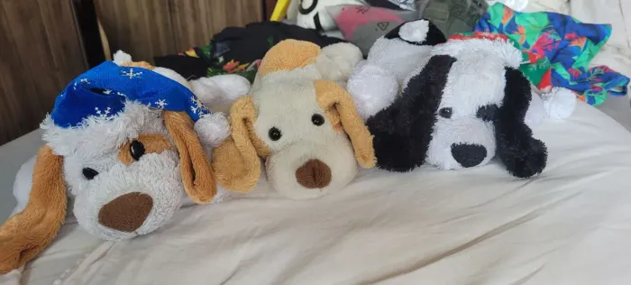 2 Pelúcias cachorros Natal cachorrinho brinquedo infantil