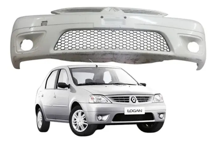 Parachoque Dianteiro Renault Logan 1.0 2008 2009 Detalhe Branco