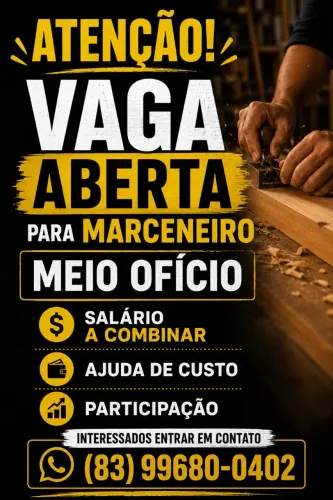 Vaga para marceneiro meio ofício 