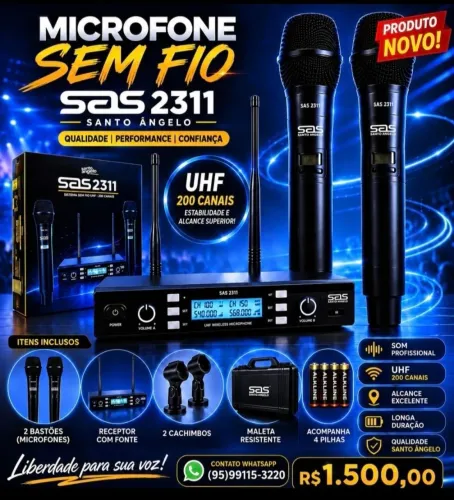 Vende-se microfone sem fio Santo Ângelo SAS2311