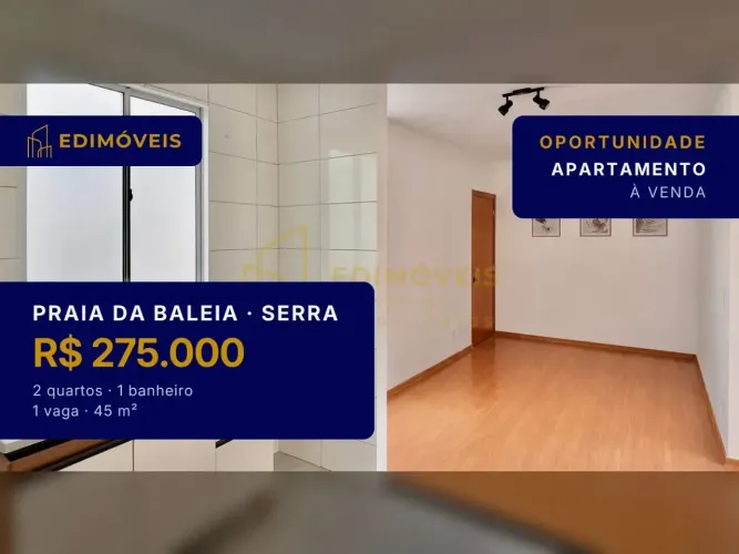 Praia da Baleia: Apartamento 2 quartos em condomínio, a poucos metros do mar