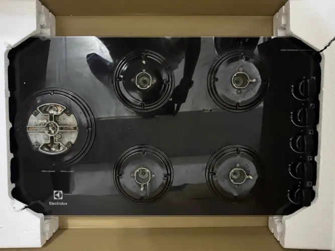 Cooktop Electrolux 5 Bocas Tripla Chama Mesa de Vidro Temperado