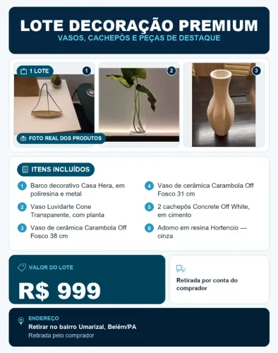 Lote decoração premium ? vasos, cachepôs e adornos