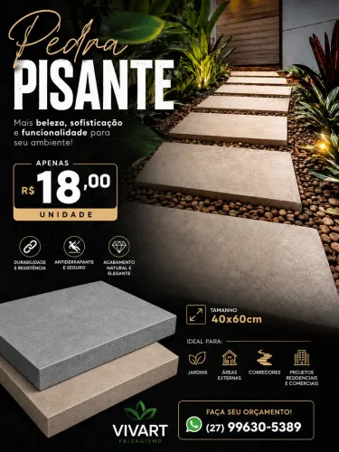 ? PEDRA PISANTE PARA JARDIM, CALÇADA E ÁREA EXTERNA ? 