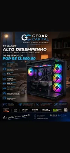 PC Gamer Alto Desempenho. Gerar Capital