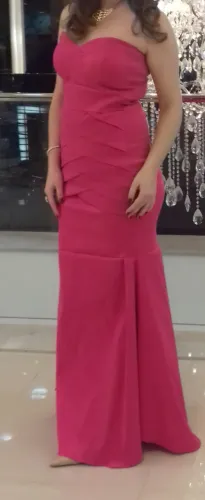 Vestido festa rosa tomara que caia