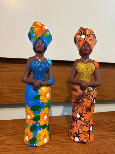Bonecas afro baianas cerâmica 