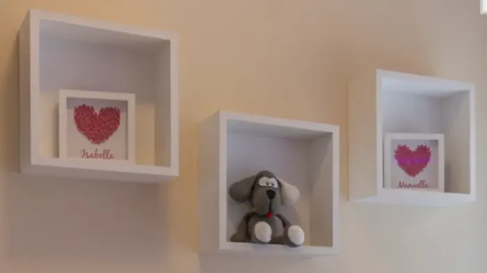 Conjunto de 3 nichos brancos de parede