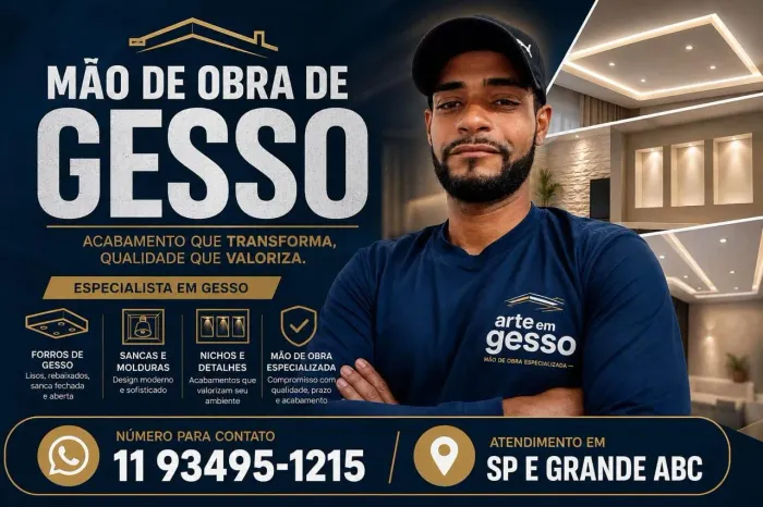 ? GESSEIRO COM MÃO DE OBRA ESPECIALIZADA