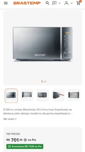 Microondas Brastemp 20 L