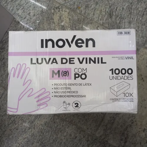 Luvas de Vinil Inoven Tamanho M Sem Pó 1000 unidades