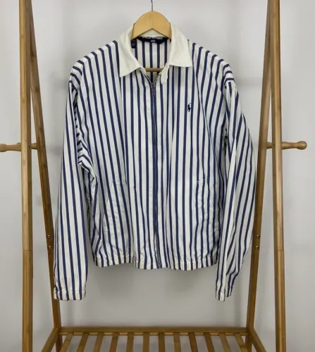 Jaqueta polo esportiva rara vintage Ralph Lauren listrada pônei clássica Harrington