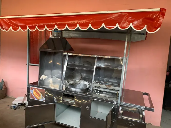 Carrinho 4 em 1 de Churrasco, Hot-Dog, Pastel e Batata Frita