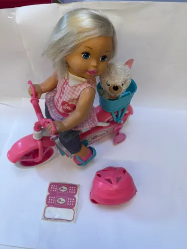 Little Mommy Meu Primeiro Passeio Mattel Loira- boneca com bicileta