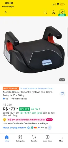 Assento criança cadeirinha bebê