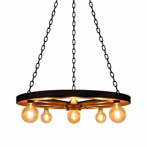 Luminária Rústica Roda de Carroça G