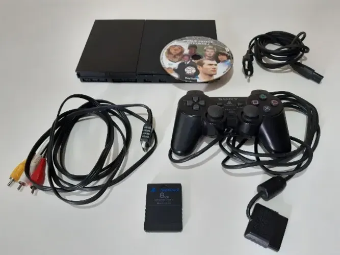 PlayStation 2 Slim Original Completo - Controle + Memory Card + Jogo
