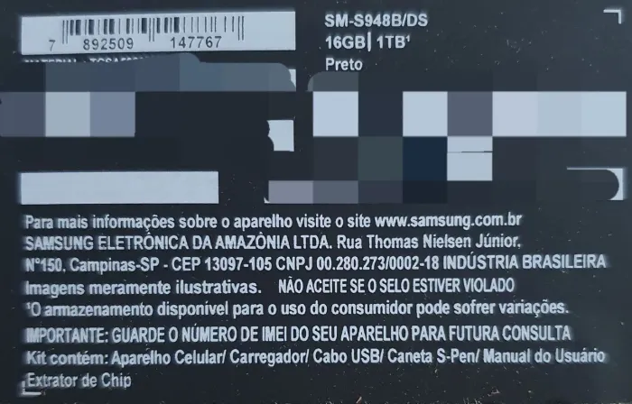 S26 ultra 1Tb 16Gb RAM  preto Novo na caixa lacrada