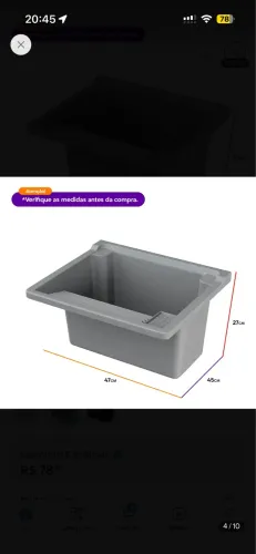 Tanque Plástico 26l De Fixar Parede Completo Com Sifão Cor Cinza
