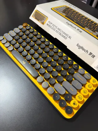 Teclado Mecânico Logitech Pop Key Amarelo