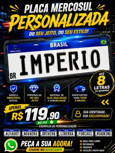 Placas Mercosul Personalizada