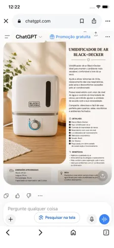 Umidificador de Ar Black+Decker - Branco zona norte São Paulo