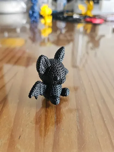 Morcego impresso 3D com textura de trico
