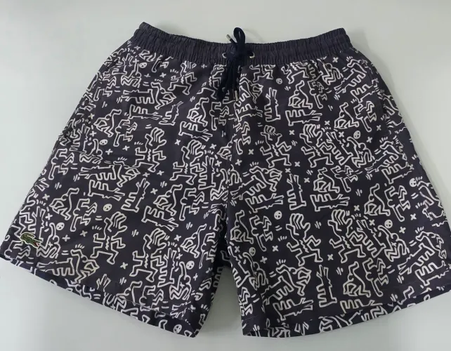 Bermuda Lacoste original classic fit M cinza 