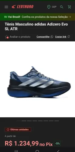 Tênis Original Adidas Evo SL ATR novo n.41