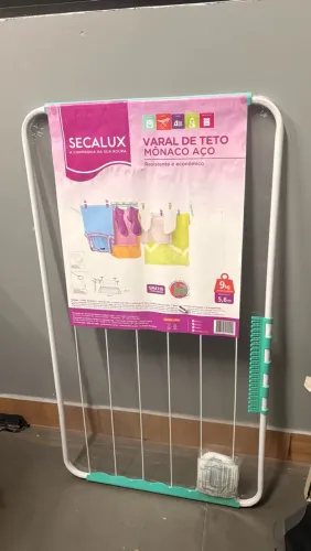 Varal de Teto Secalux Mônaco Aço 1m
