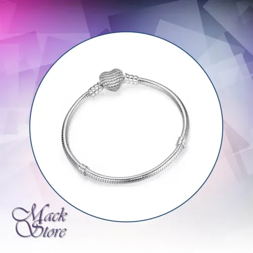 Pulseira Berloque Charm Coração Prata
