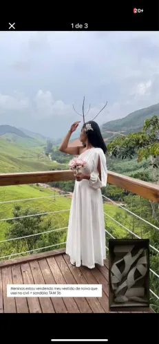Vestido de noiva civil + Sandália