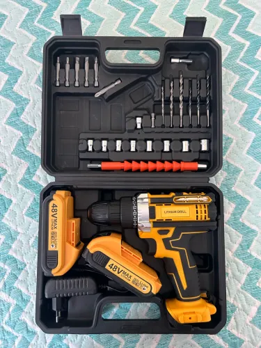 FURADEIRA/PARAFUSADEIRA SEM FIO 48V + 2 Baterias + Maleta Completa