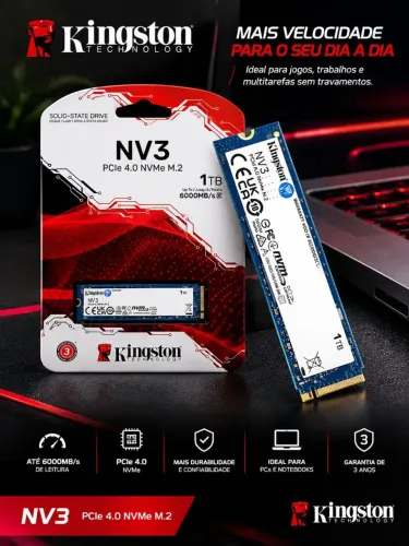 SSD Kingston NV3 Nvme2 1TB 6.000MB/s, LACRADO!