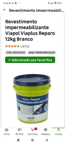 Revestimento Impermeabilizante Viapol Viaplus Reparo 12kg Branco