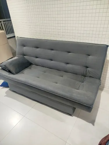 Sofá-Cama 3 Lugares Reclinável 3 Posições Click-Clack 1,80m - Estuda Troca Seminovo,