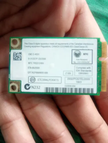 Vêndo 2 placa do wi-fi de notebook nova leia informações localização