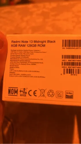CELULAR REDMI NOTE 13 128GB 6GB RAM