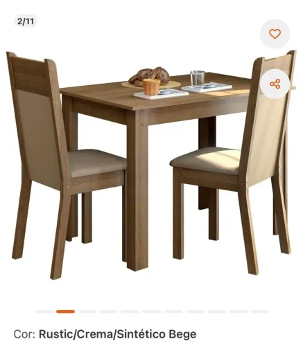 Conjunto mesa c/ 2 cadeiras novo