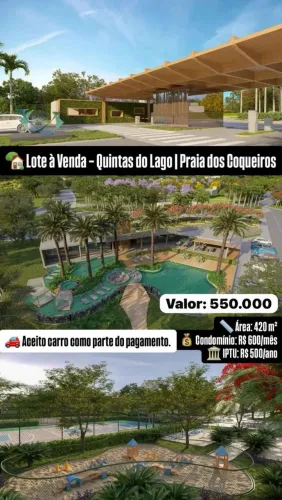 Vendo lote Quintas do Lago/praia dos coqueiros
