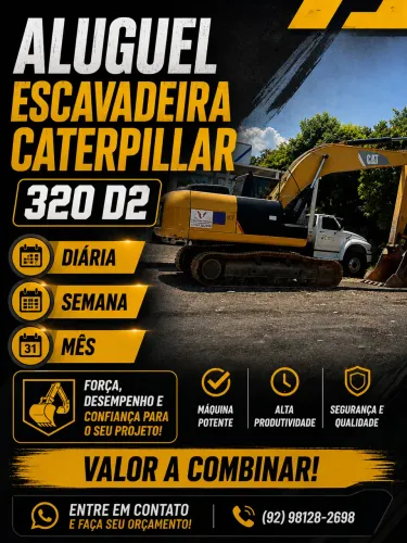 Escavadeira para aluguel