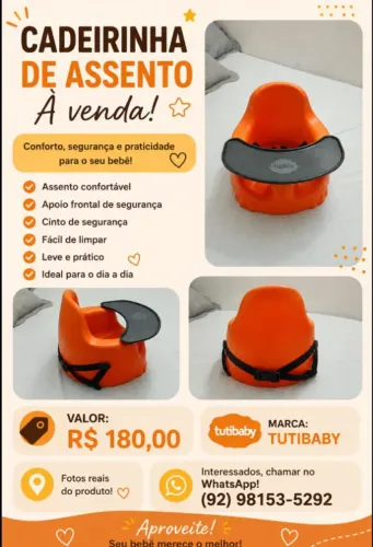 Cadeirinha de assento/ alimentação