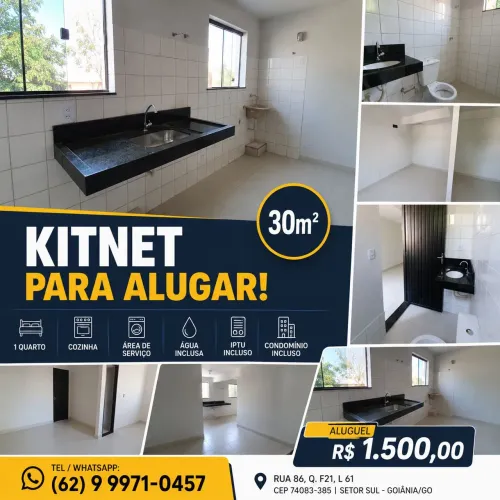 Kitnet, setor sul, rua 86, prox ao cepal e hospital das criancas. R$1.500,00