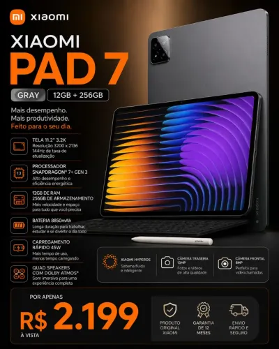 Xiaomi Pad 7 Gray 12GB 256GB Novo Lacrado